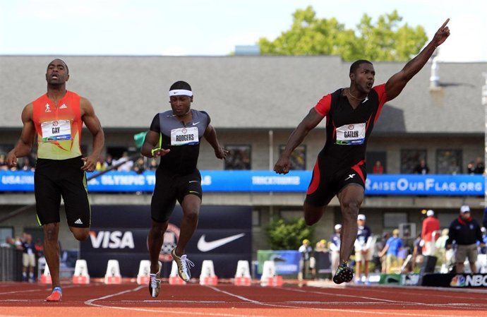 Justin Gatlin y Tyson Gay