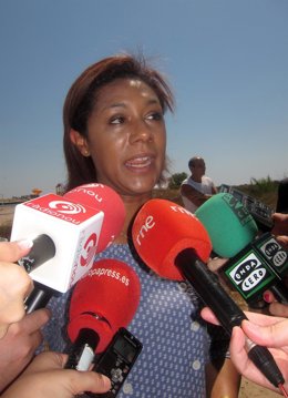 La Consellera Lola Johnson Atiende A Los Medios En El Perellonet.