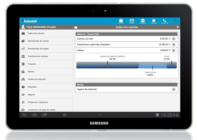 Tableta Con La Aplicación De BS Móvil