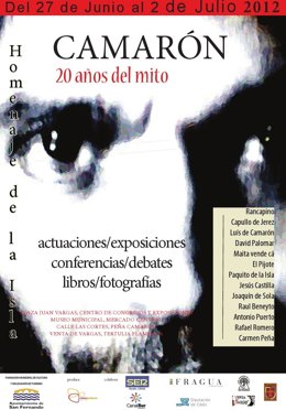 Cartel Programación De Homenaje Al 20 Aniversario De La Muerte De Camarón