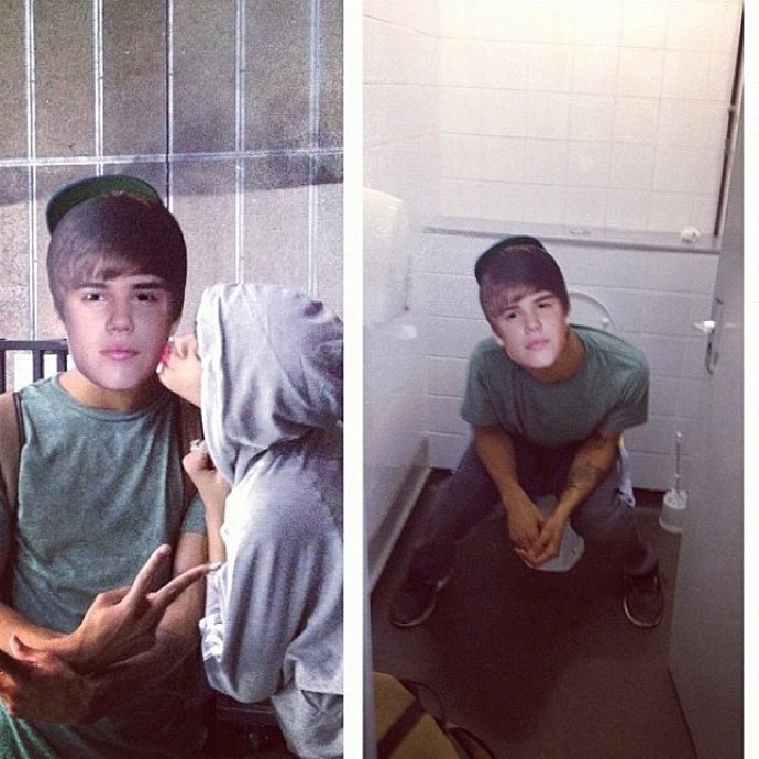 Rihanna mofándose de Justin Bieber