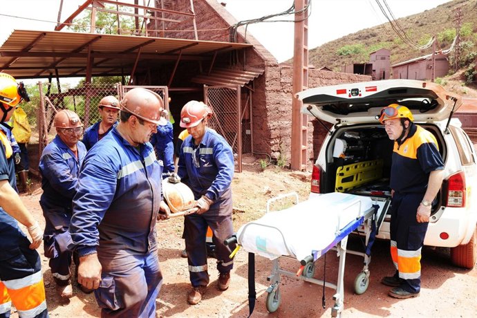 Simulacro Accidente En Una Mina De Carbón En Tierga (Zaragoza)