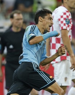 Jesus Navas Celebrando Gol Selección Española