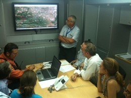 Fabra, En El Puesto De Mando Avanzado Del Incendio De Cortes De Pallás