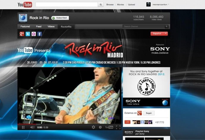 Canal Rock In Rio 2012 En Youtube