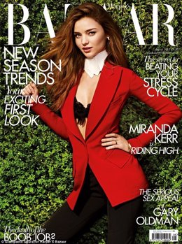 Miranda Kerr portada de Harper's Bazaar