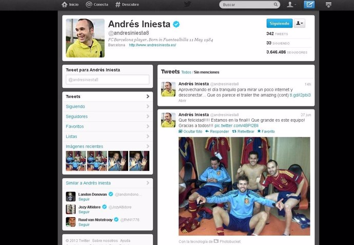 Twitter De Iniesta