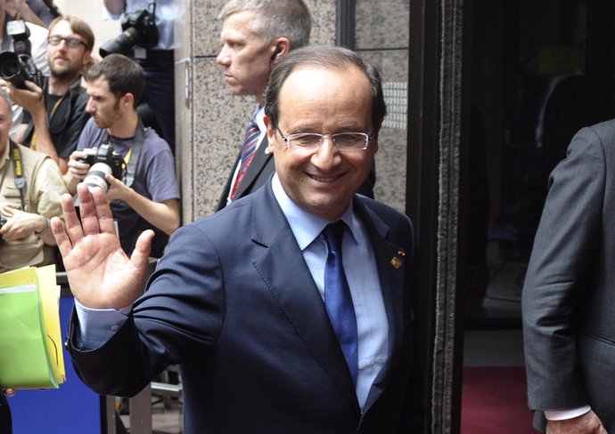 Presidente Francés, François Hollande En La Cumbre Europea