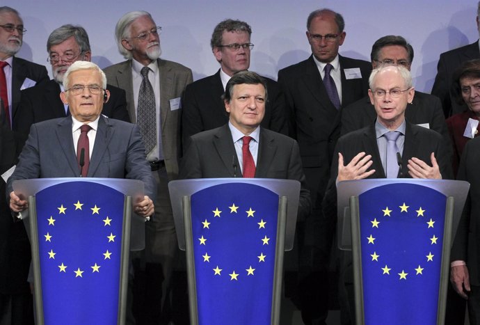 Buzek, Barroso Y Van Rompuy En Bruselas