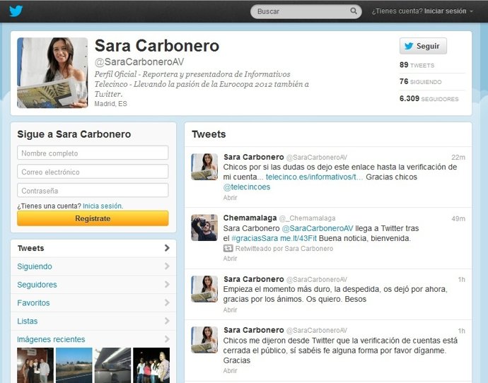 Perfil Falso De Sara Carbonero En Twitter