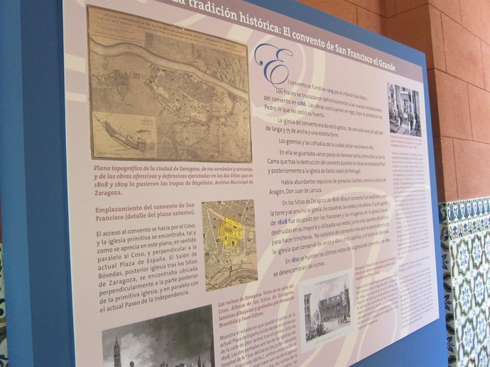 Panel De La Exposición sobre la historia de la sede de la DPZ