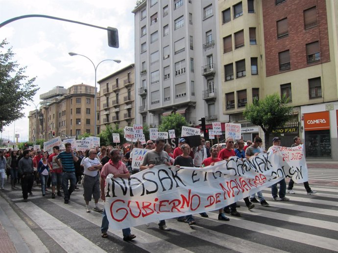 Manifestación En Pamplona Contra El Cierre De Inasa.