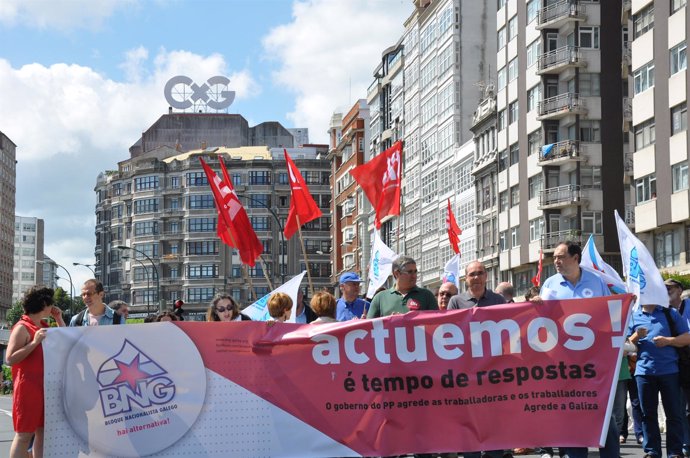 Jorquera En La Manifestación De La CIG De A Coruña Contra El Rescate Bancario