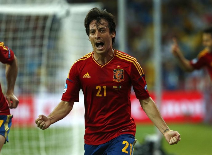 David Silva marca en la final de la Eurocopa 2012