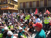 Los mineros conocen en Tordesillas (Valladolid) la falta de acuerdo en la reunión con Industria y avisan de una radicali
