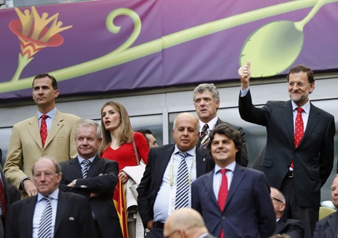Mariano Rajoy Villar Y Los Principes De Asturias En El Partido De La Selección 