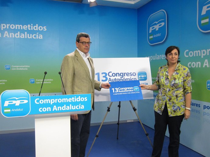 Ricardo Tarno y Ana María Corredera (PP-A), hoy en rueda de prensa