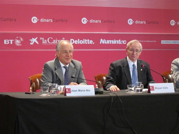 Joan Maria Nin (CaixaBank) y Miquel Valls (Cámara de Barcelona)