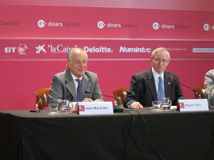 Joan Maria Nin (CaixaBank) y Miquel Valls (Cámara de Barcelona)