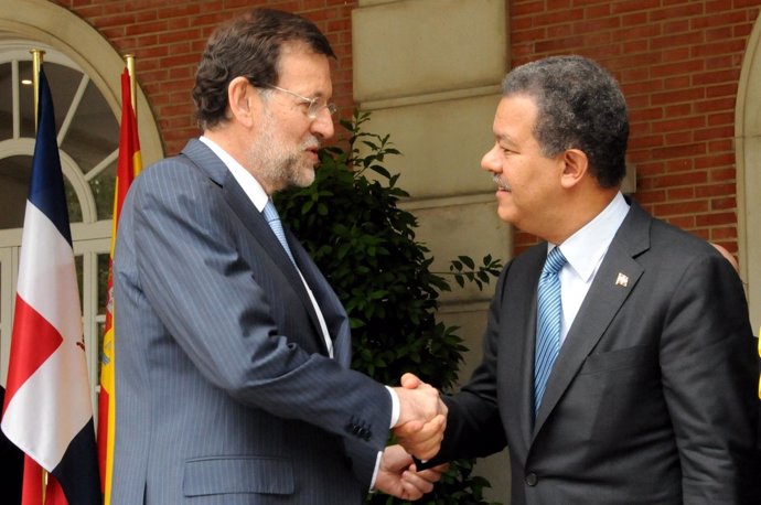 Mariano Rajoy con Leonel Fernández en Moncloa