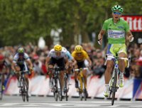 AMP. Ciclismo/Tour.- Peter Sagan (Liquigas) domina las llegadas en cuesta del Tour 
