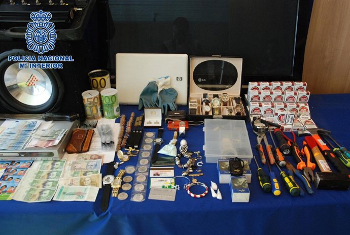 Material intervenido al grupo desarticulado.