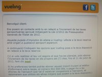 Vueling comunica a los viajeros el recargo en el billete por la subida de tasas