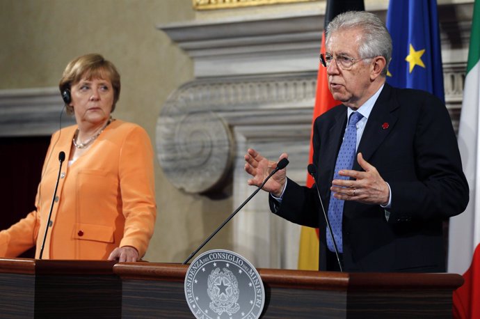 Merkel y Monti se reúnen en Roma