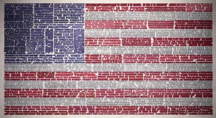 Bandera de Estados Unidos con comentarios