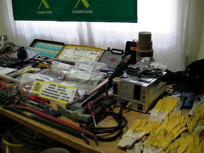 Objetos incautados en la operación         