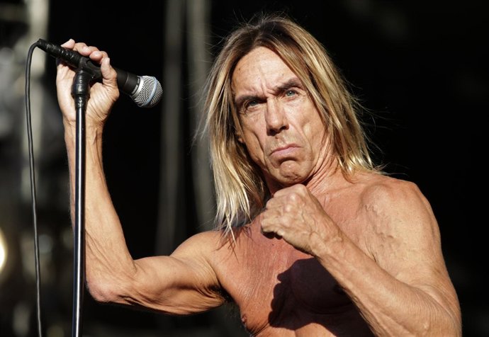 El Cantante Iggy Pop Durante Un Concierto