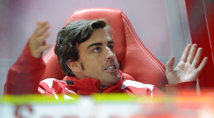 El piloto español Fernando Alonso en el GP de Gran Bretaña