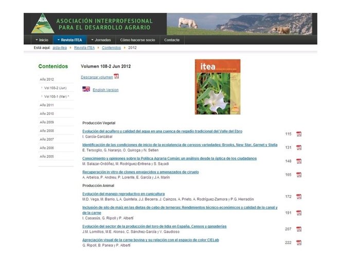 Página web 'www.Aida-itea.Org'.