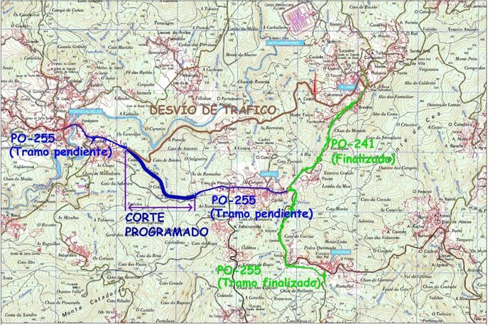 Plano del corte y desvío Caritel-A Lama