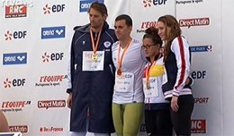 Las nadadoras españolas Judit Ignacio, Patricia Castro y Duane da Rocha