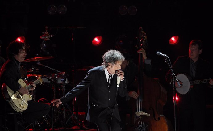 El cantautor Bob Dylan durante un concierto