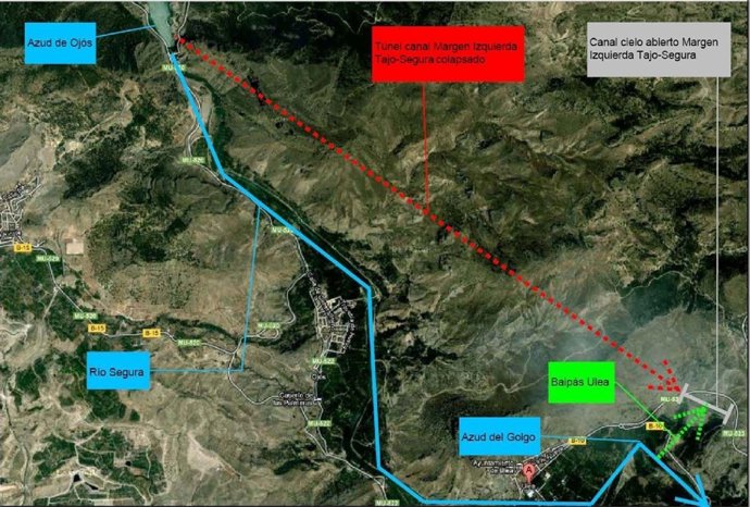Mapa de las obras de reparación