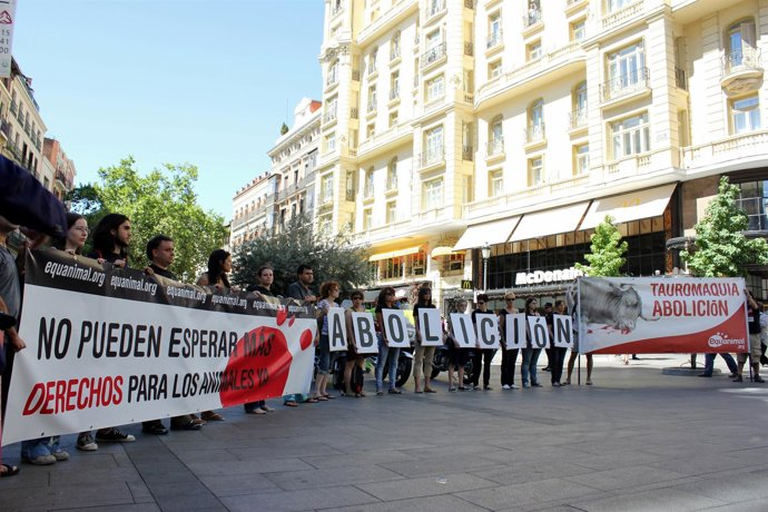 Concentración de Equanimal a favor de activistas
