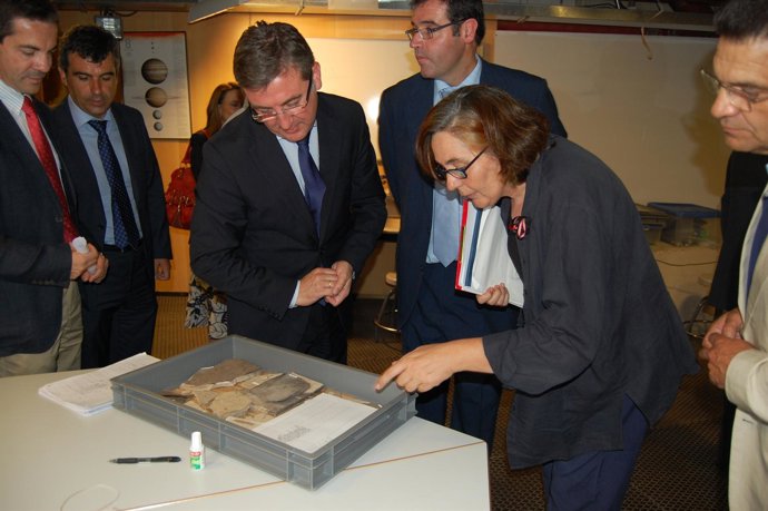 Marín en la visita al yacimiento