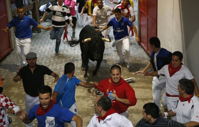 Imagen del tercer encierro de los Sanfermines