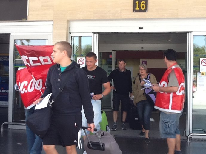 Imagen de la concentración de los sindicalistas