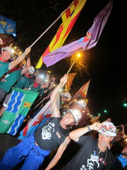 Marcha minera nocturna por las calles de Madrid
