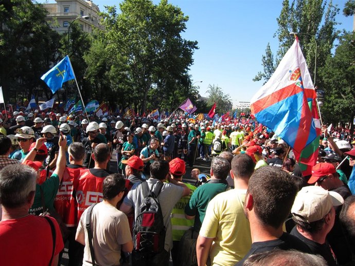 Manifestación De Los Mineros En Madrid