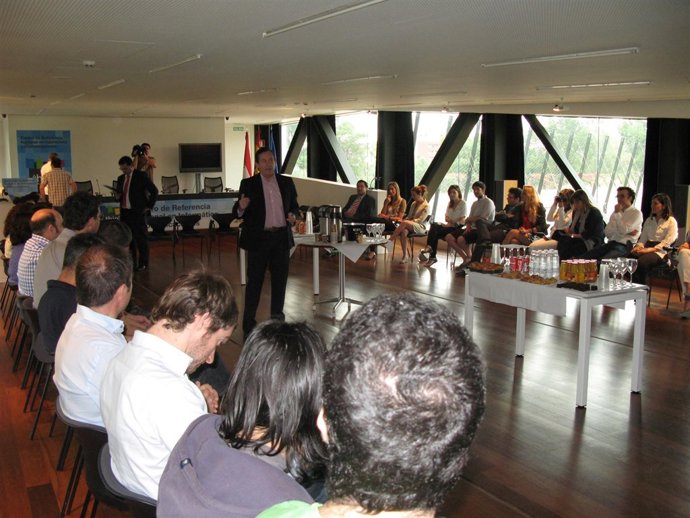 Javier Erro, durante el encuentro