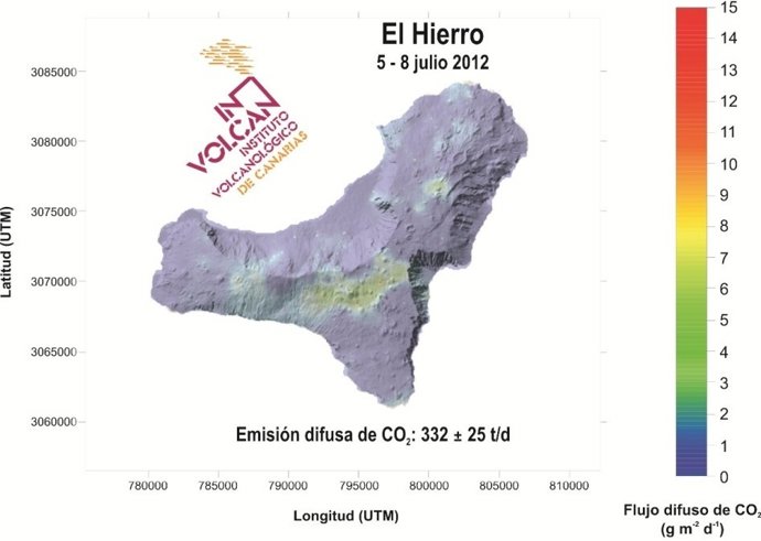 Distribución espacial de la emisión difusa de CO2