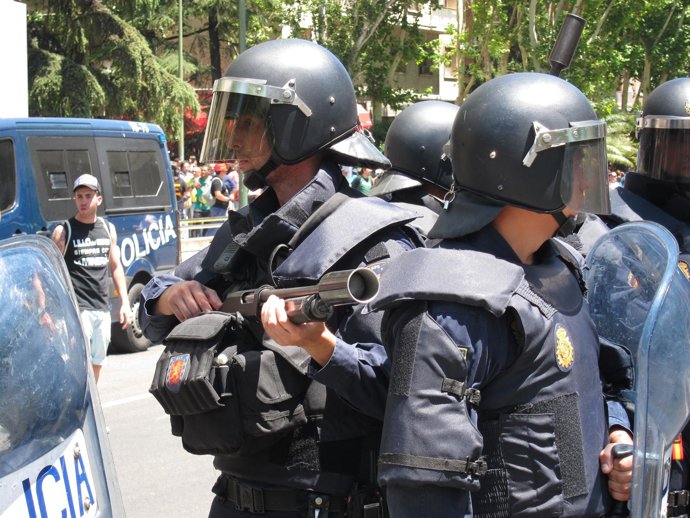 Altercados en la manifestación con los mineros