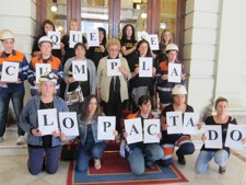 Mijeres mineras en el Parlamento asturiano