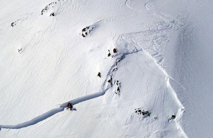Avalancha en los Alpes 