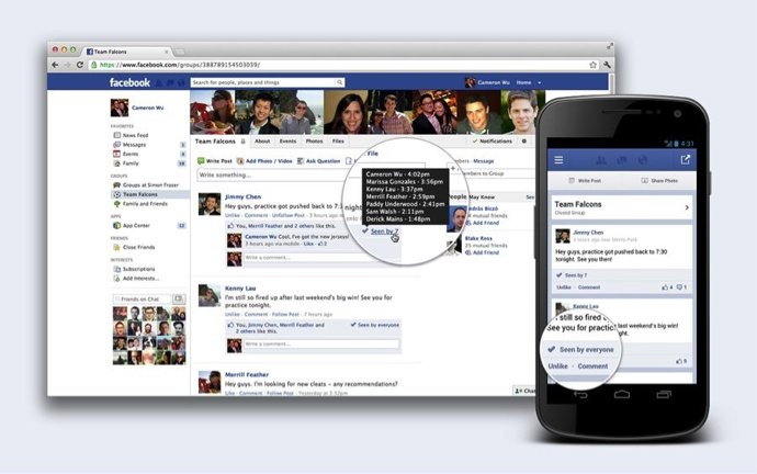 Confirmación de lectura en Facebook Groups
