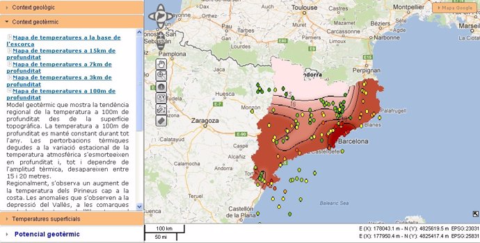Mapa Sobre La Geotermia De Catalunya